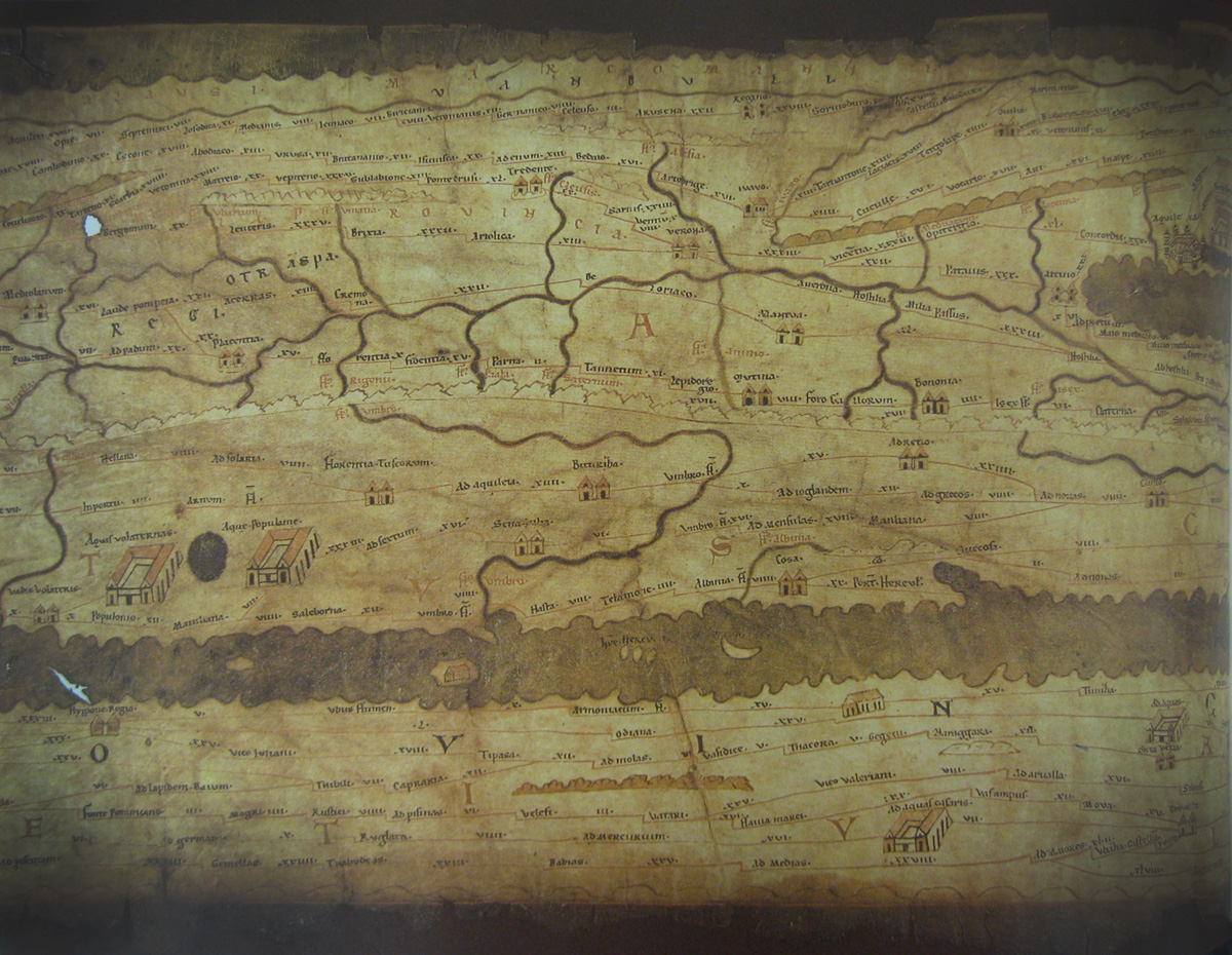 Copia medioevale di un'antica mappa romana